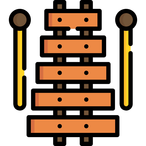 Xylophone music and multimedia musical instrument stick icon Xylophone music and multimedia musical instrument stick icon