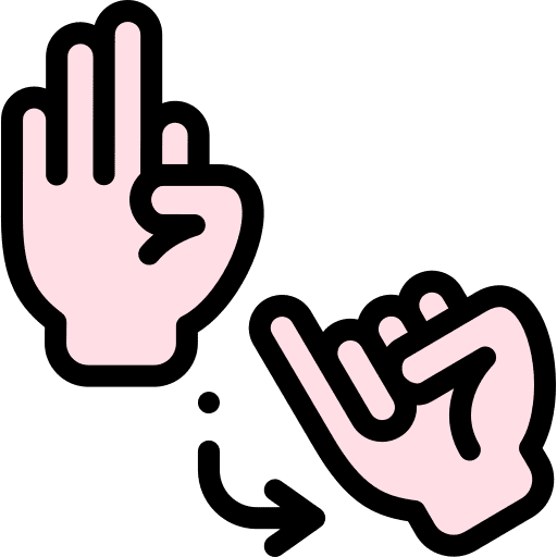 Sign language index finger finger up hands and gestures icon