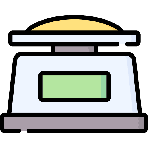 Kitchen scale food scale food and restaurant kitchenware icon