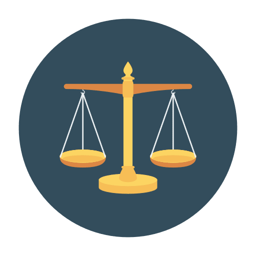 Balance justice scale equal law icon