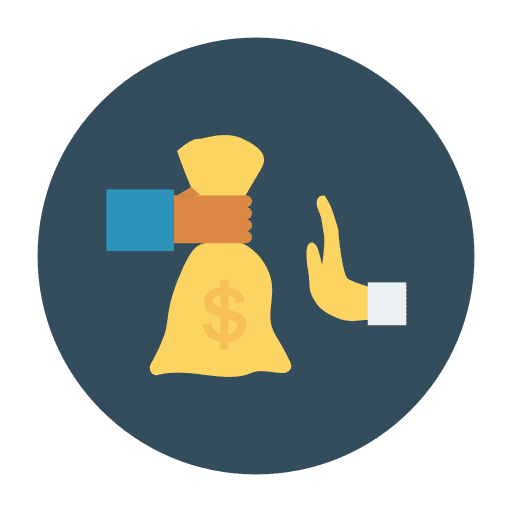 Corruption stop miscellaneous money bag icon
