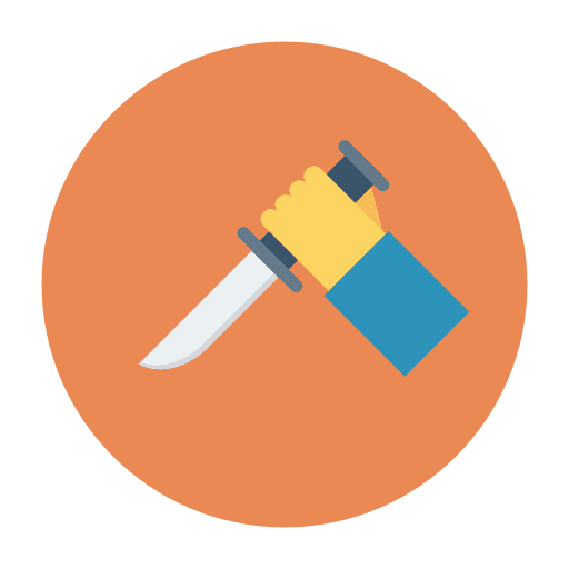 Knife hand crime miscellaneous icon