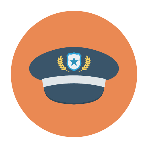 Police cap uniform law enforcement police hat icon