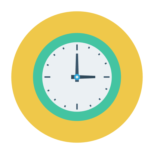 Clock time wall clock time and date icon
