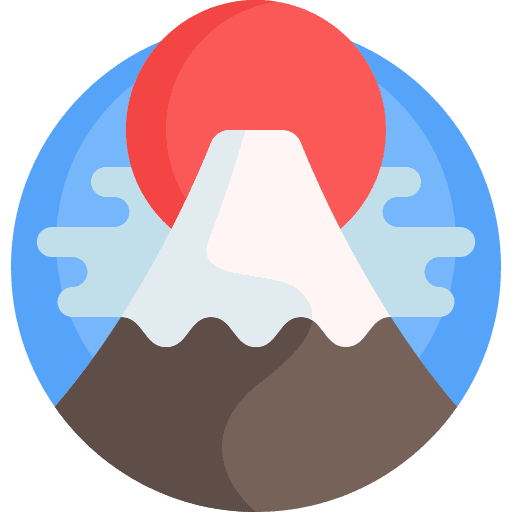 Fuji mountain landmark nature landscape icon
