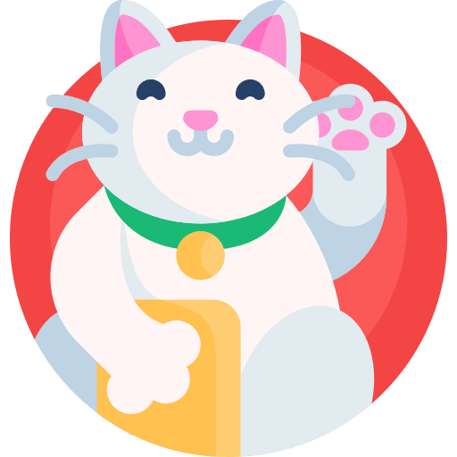Maneki neko fortune toys cat icon
