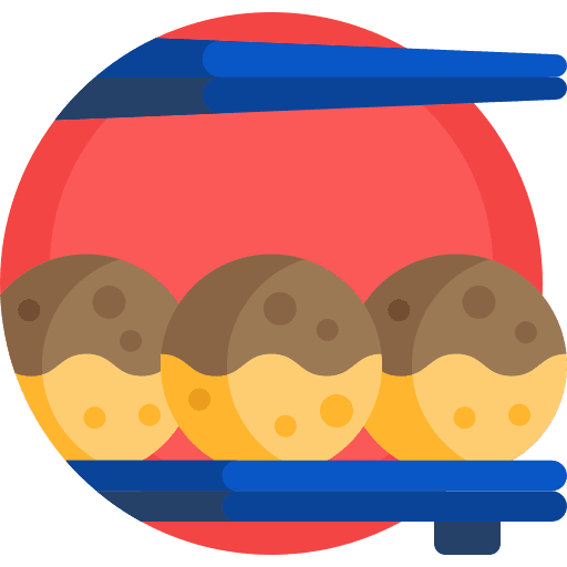 Takoyaki chopstick rice japanese food icon Takoyaki chopstick rice japanese food icon