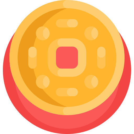 Chinese coin china amulet gold icon Chinese coin china amulet gold icon