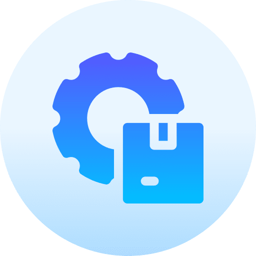 Settings package delivery box products icon