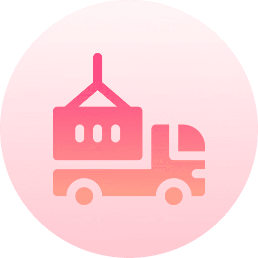 Container shipping crane transporter icon Container shipping crane transporter icon