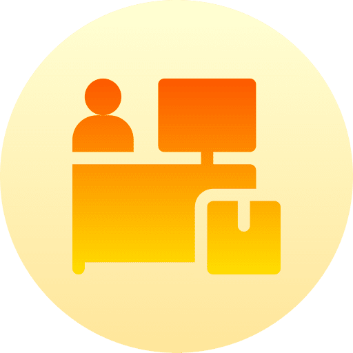 Customer service customer agent delivery box operator icon Customer service customer agent delivery box operator icon