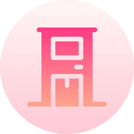 Door delivery box package house icon Door delivery box package house icon