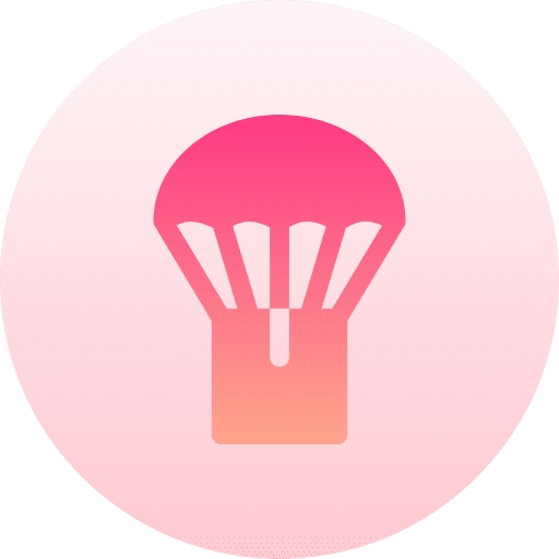 Parachute package delivery box icon Parachute package delivery box icon