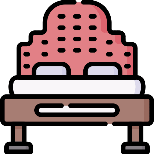 Double bed furniture and household sleeping bedroom icon Double bed furniture and household sleeping bedroom icon