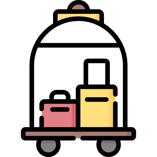 Luggage cart suitcase hotel service baggage icon Luggage cart suitcase hotel service baggage icon