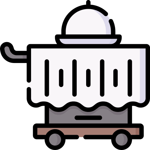 Room service cloche serving dish food cart icon Room service cloche serving dish food cart icon