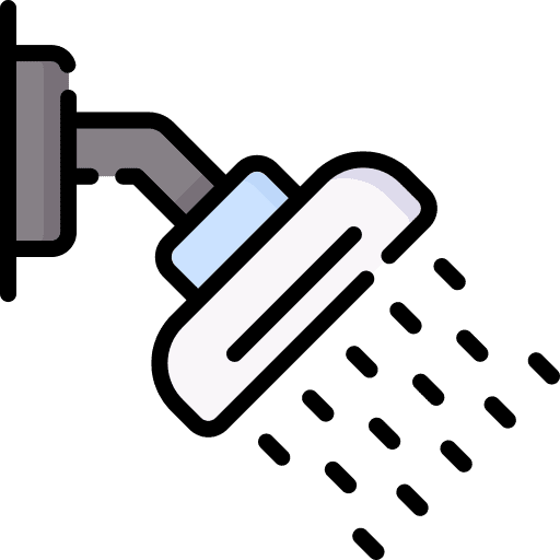 Shower head washing bathroom hygiene icon Shower head washing bathroom hygiene icon