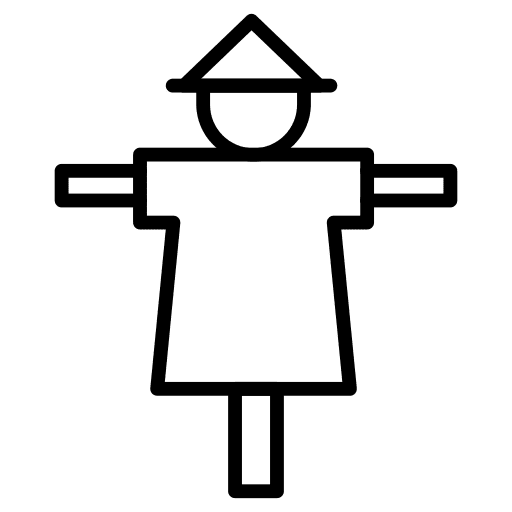 Scarecrow farming and gardening scarecrow plantation icon