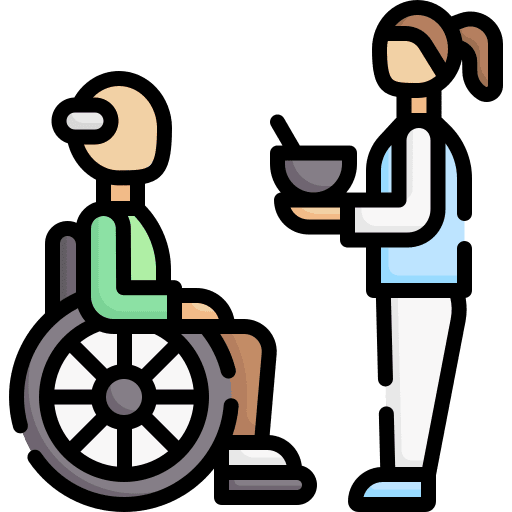 Elderly healthcare and medical help disability icon