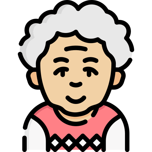 Elderly person avatar woman icon