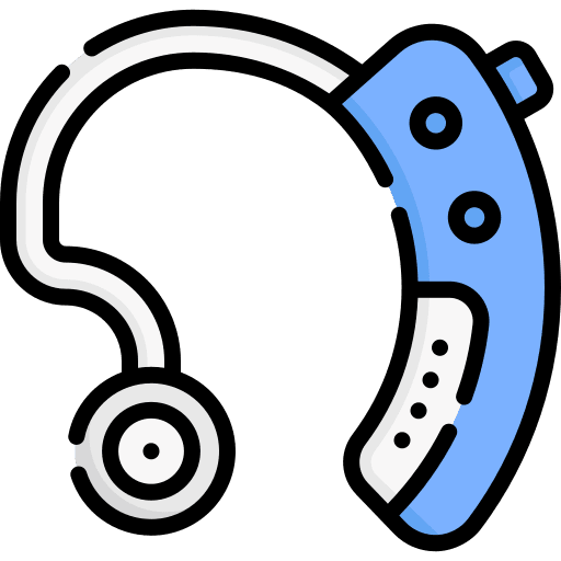 Hearing aid ear deaf disability icon