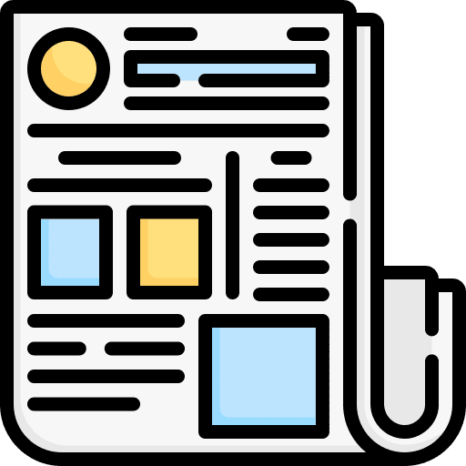 Newspaper news admin seo report interface icon
