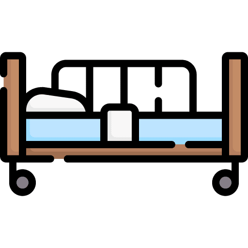 Bed medicine and health healthcare help icon