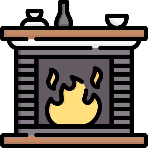 Fireplace winter furniture and household fireplace icon
