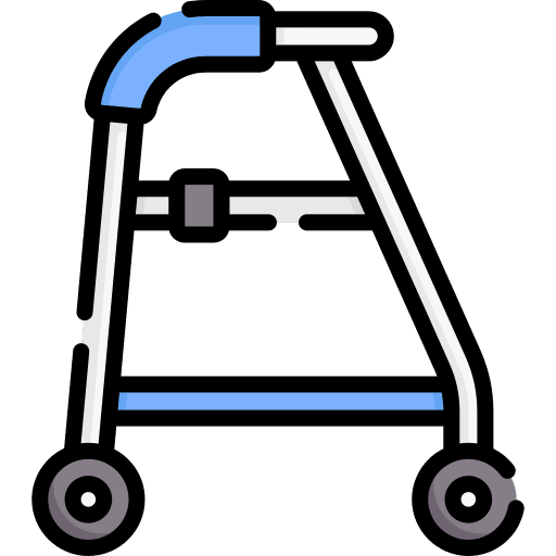 Walker physiotherapy walk aid icon