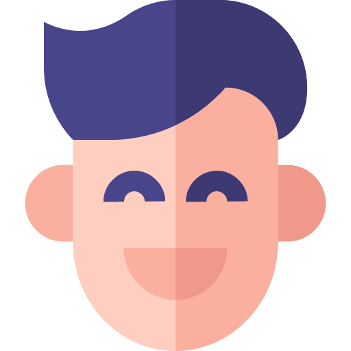 Happy happy male person icon