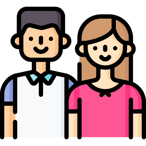 Parents family caucasian people icon