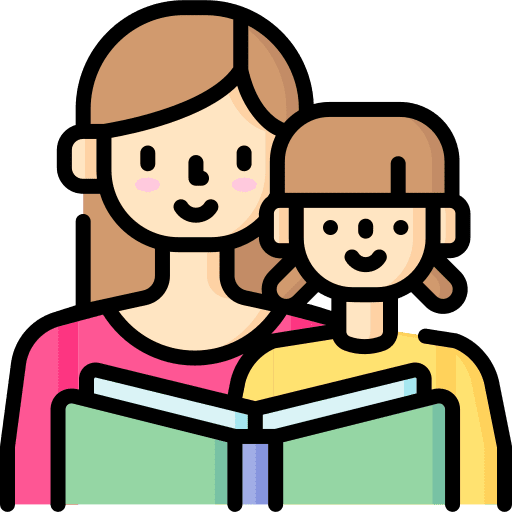 Reading book avatar mom mother icon