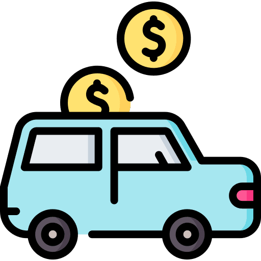 Instalment money car transportation icon Instalment money car transportation icon