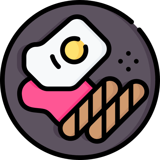 Breakfast egg and bacon dish gastronomy icon Breakfast egg and bacon dish gastronomy icon