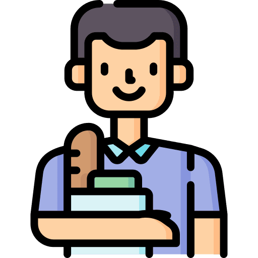 Groceries avatar supermarket boy icon Groceries avatar supermarket boy icon