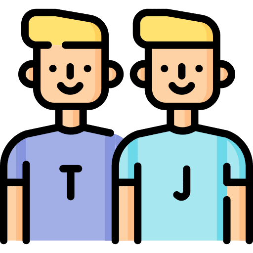 Twins user caucasian boy icon Twins user caucasian boy icon