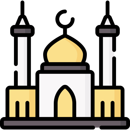 Mosque architecture and city building religion icon