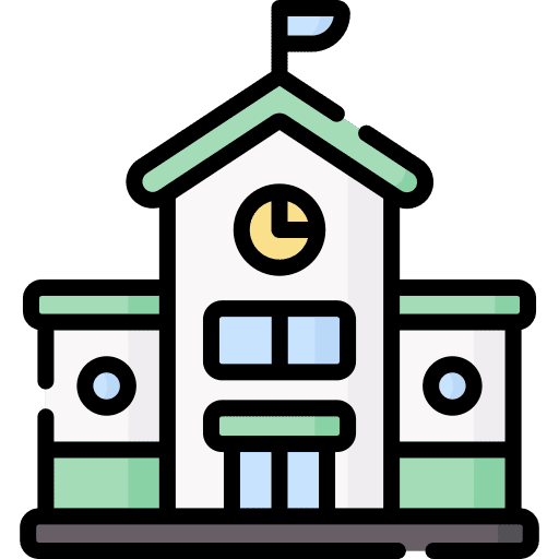 School academic building architecture and city icon