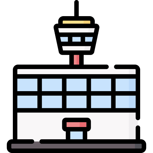 Airport transportation airport architecture and city icon
