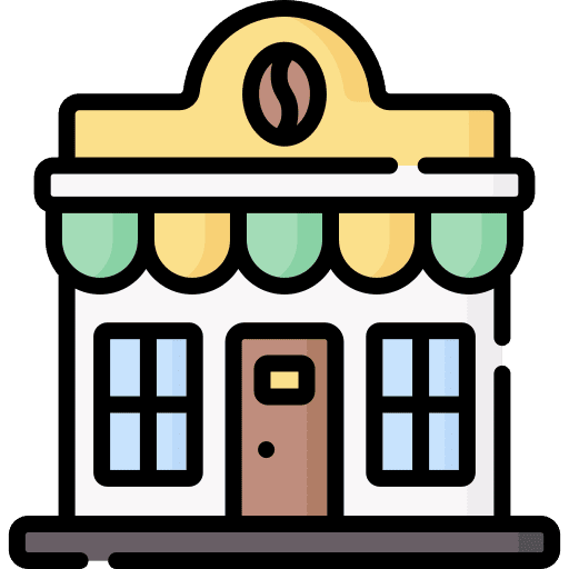 Coffee shop buildings store architecture and city icon