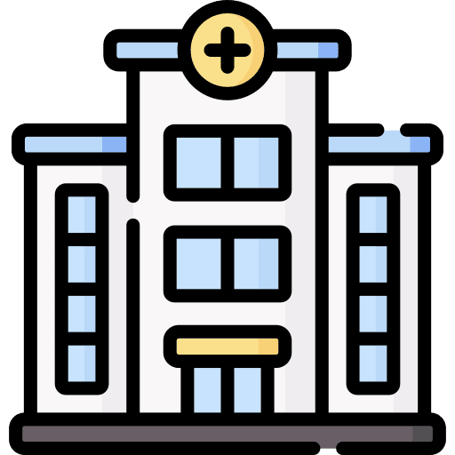 Hospital buildings urban medical icon