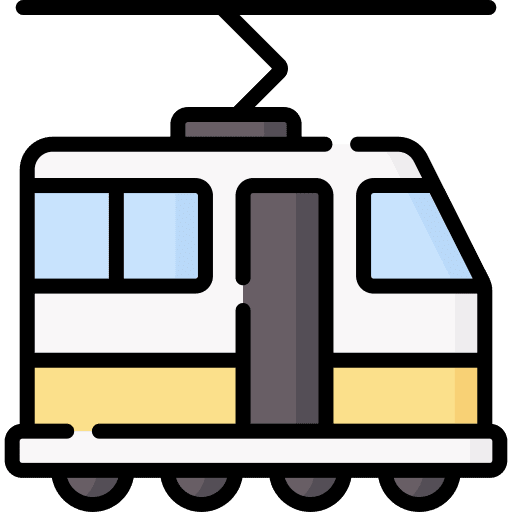 Tram transportation tramcar travel icon