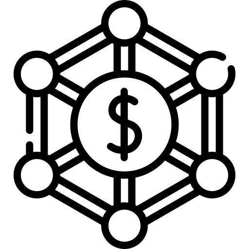 Business networking coin network icon
