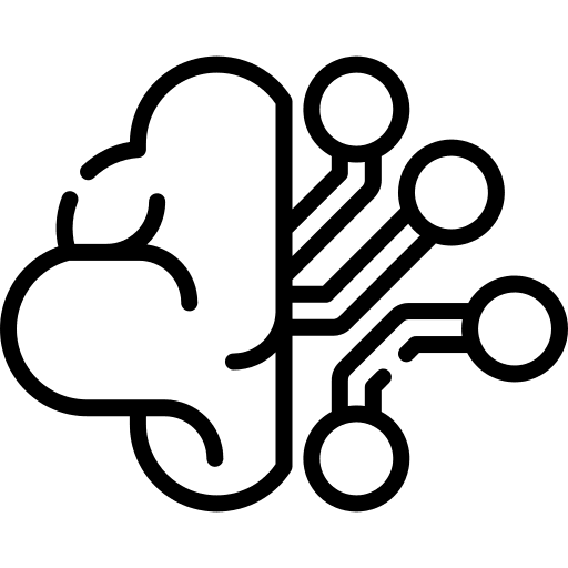 Artificial intelligence automaton electronics connection icon Artificial intelligence automaton electronics connection icon