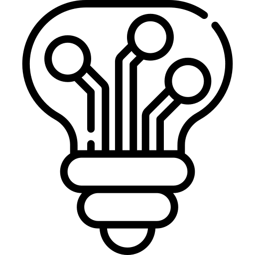 Light bulb tech idea ai icon Light bulb tech idea ai icon