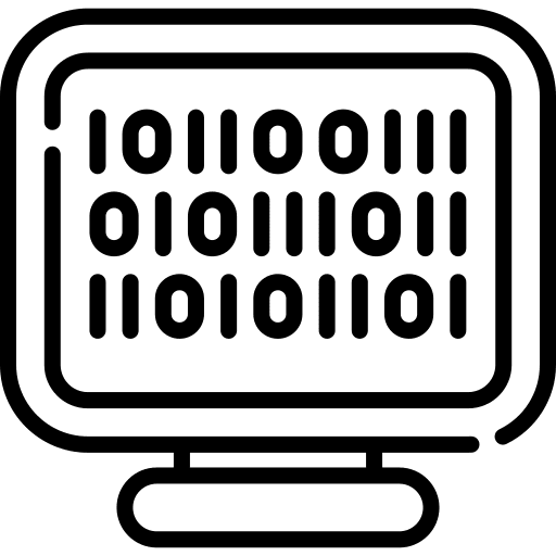 Binary code desktop computer screen computer icon Binary code desktop computer screen computer icon