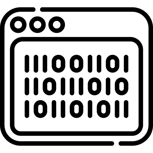 Binary code seo and web browser symbol icon Binary code seo and web browser symbol icon
