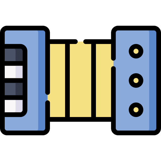 Accordion music and multimedia orchestra musical instrument icon Accordion music and multimedia orchestra musical instrument icon