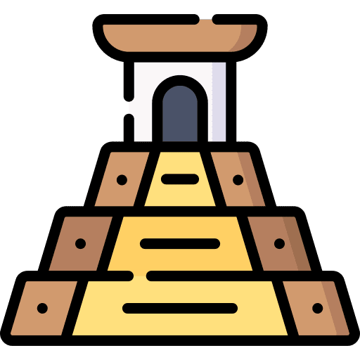 Chichen itza pyramid architecture and city landmark monument icon Chichen itza pyramid architecture and city landmark monument icon