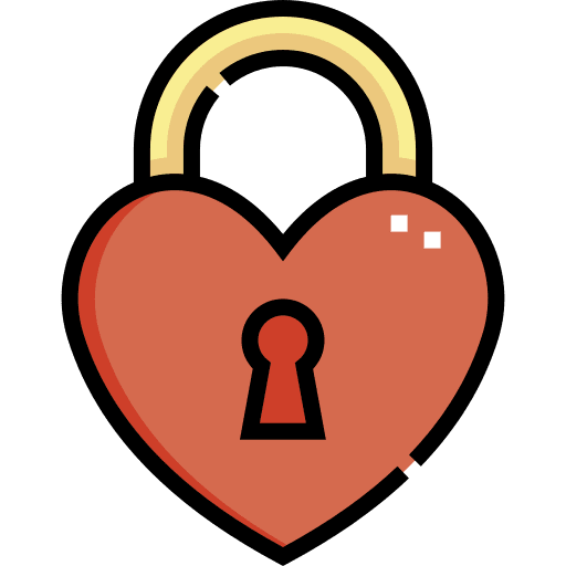 Padlock blocked protection love and romance icon